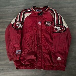 San Francisco 49ers Starter Jacket NFL STARTER Maroon Black White